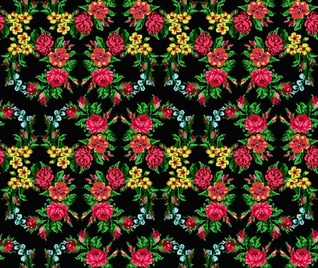 Papeles de pared o textiles Círculo de color Roca de flores rosas manzanilla y flores de maíz
