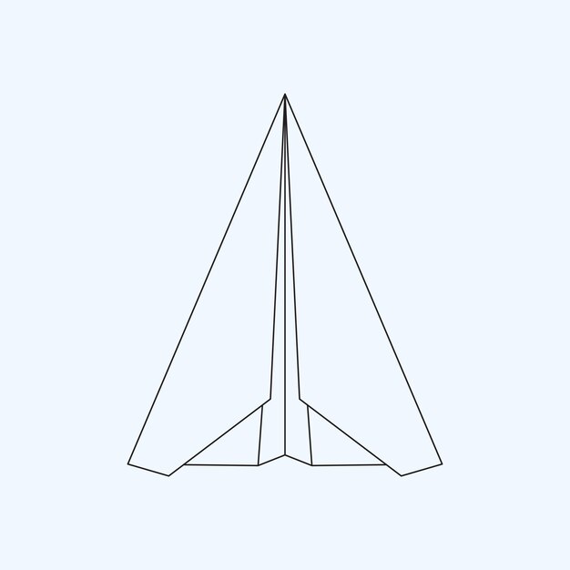 Papercraft Origami Icono de línea plana de papel plano de papel