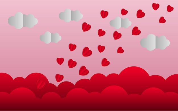 papercut corazón volador amor romántico celebracion febrero