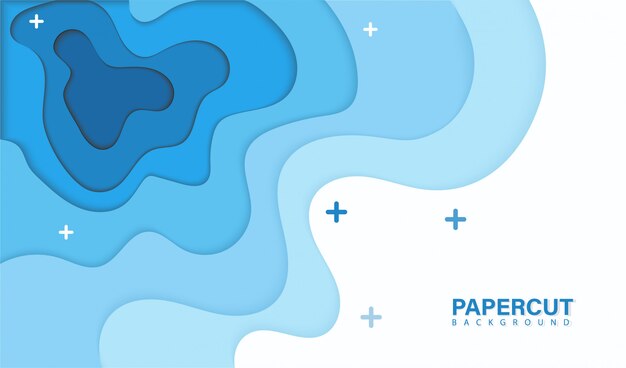 Papercut de diseño de onda azul