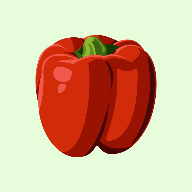 Vector paprika de color rojo brillante y colorido vector clip art