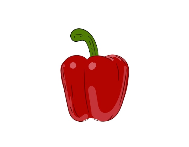 Vector paprika logotipo colorido paprika símbolo de estilo de dibujos animados aislado en un fondo blanco