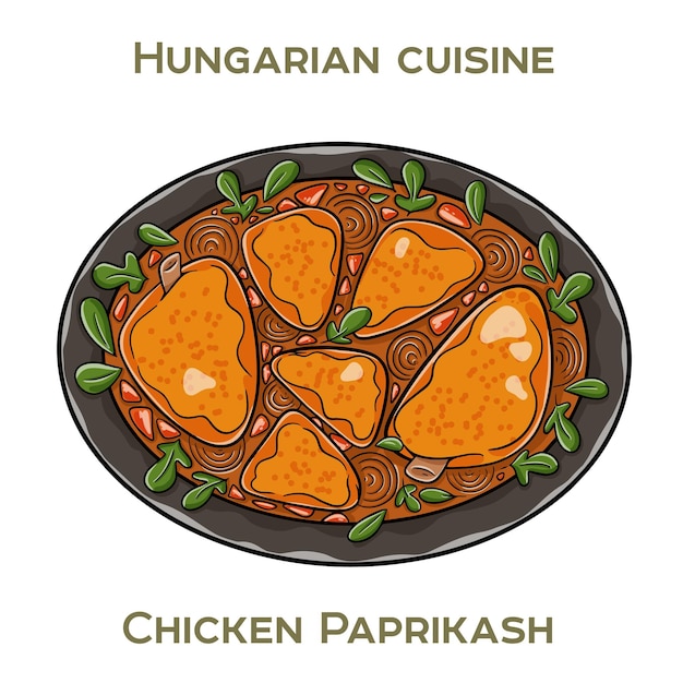El paprikash de pollo es un plato tradicional húngaro con pollo tierno cocido a fuego lento