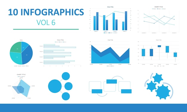 Paquete de 10 elementos infográficos
