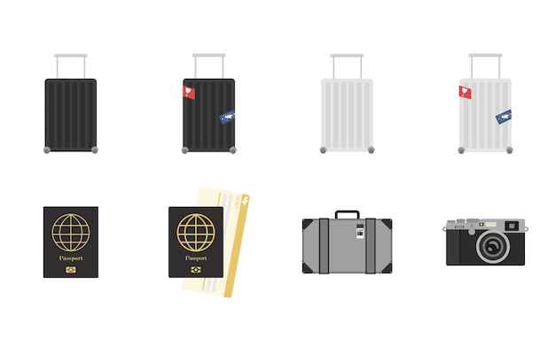Vector paquete de 10 iconos de viaje