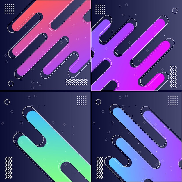 Paquete de 5 fondos abstractos frescos y modernos con forma de degradado