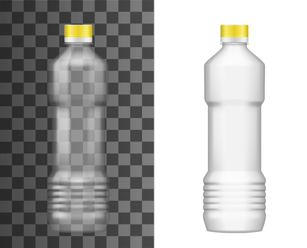 Paquete de aceite de botella de plástico maqueta vacía realista