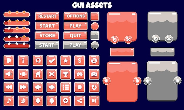 Paquete de activos de GUI del juego