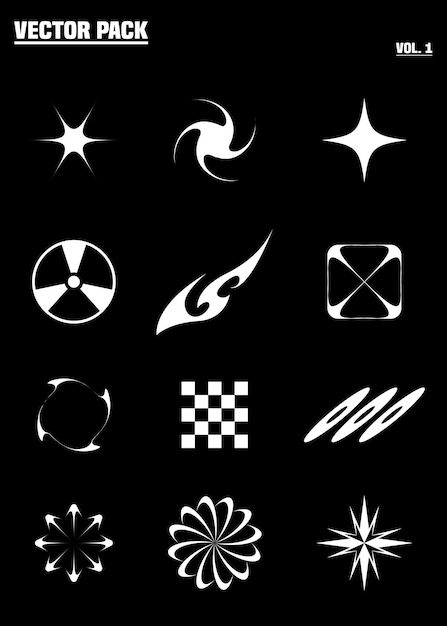 El paquete de activos del icono de streetwear vectorial