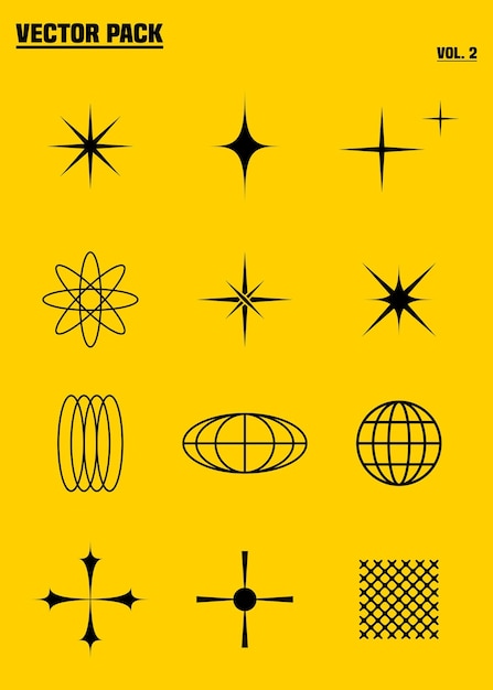 El paquete de activos del icono de streetwear vectorial