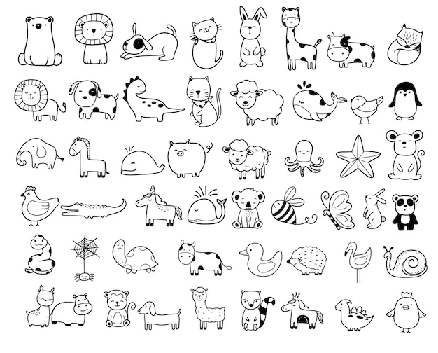 Paquete de animales para colorear Forest Head Animal Gran colección de personajes decorativos para niños y bebés