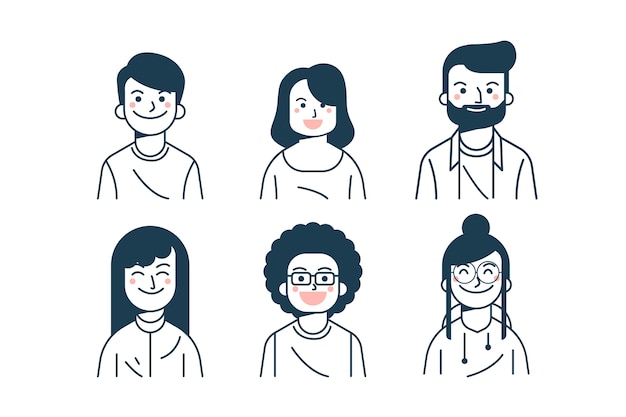 Vector paquete de avatares de personas