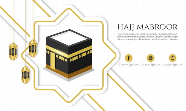 Vector paquete de banner hajj umrah y plantilla de viaje