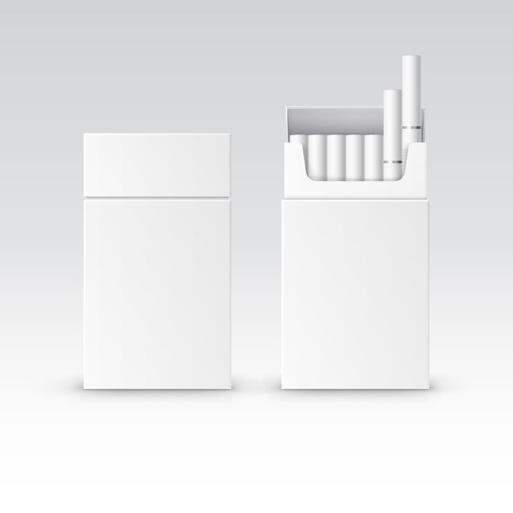 Vector paquete en blanco paquete caja de cigarrillos