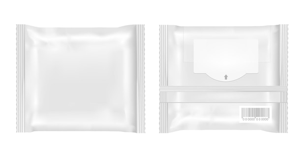 Paquete blanco con tapa para bocadillos chips de queso y especias