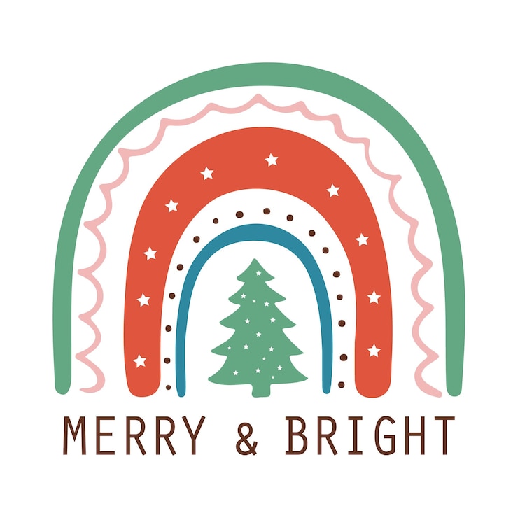 Vector el paquete boho de navidad rainbow svg