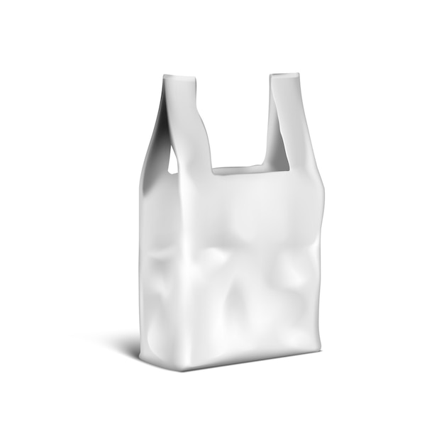 Paquete de bolsa de plástico desechable con asa de compras 3D