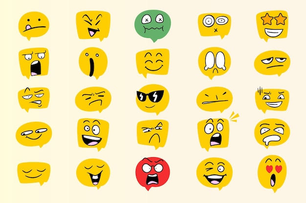 Paquete de burbujas de emoticonos de cara divertida