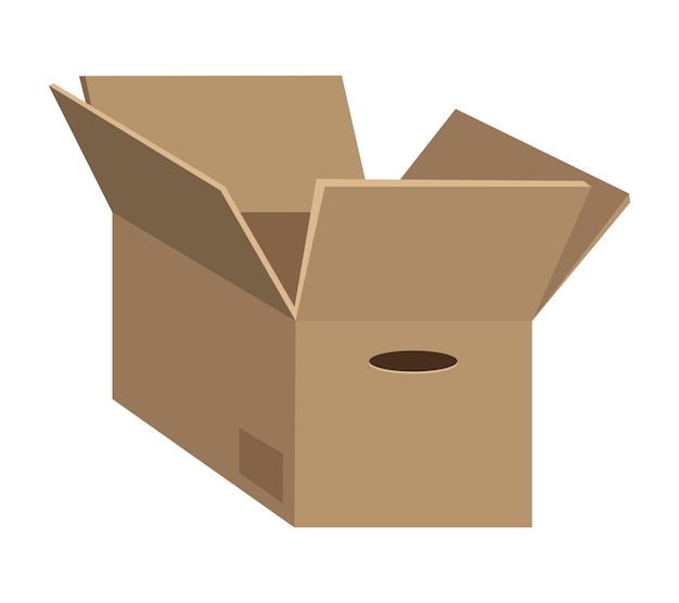 Paquete de caja de cartón entrega abierta envío icono de logística