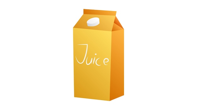 Vector paquete de caja de jugo de naranja con estilo de diseño de color sólido y plano