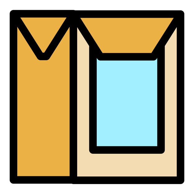 Paquete de cartón icono contorno vector Paquete de snacks Bolsa de comida color plano