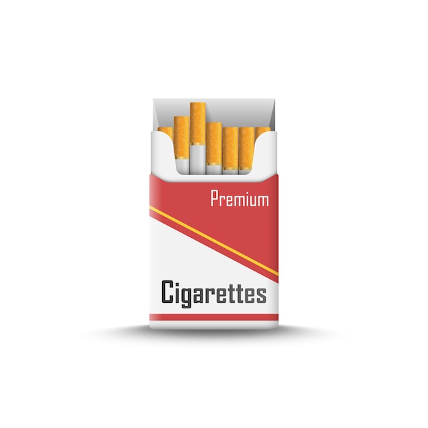 Paquete de cigarrillos icono en estilo plano fumar vector ilustración sobre fondo aislado caja de tabaco signo concepto de negocio