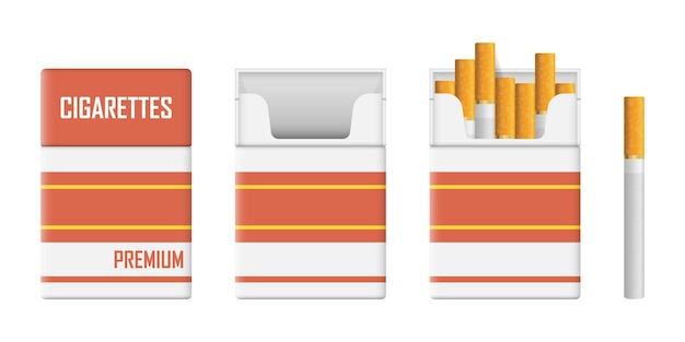 Paquete de cigarrillos icono en estilo plano fumar vector ilustración sobre fondo aislado caja de tabaco signo concepto de negocio