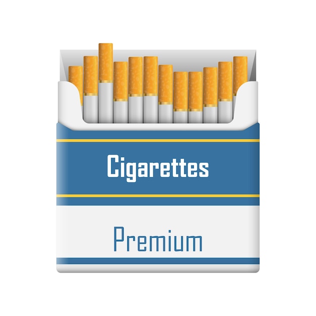 Paquete de cigarrillos icono en estilo plano fumar vector ilustración sobre fondo aislado caja de tabaco signo concepto de negocio