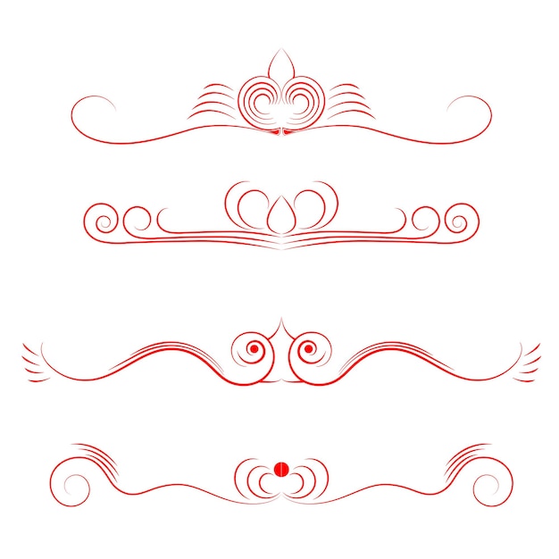 paquete de colección de elementos de decoración de divisores florales de vector
