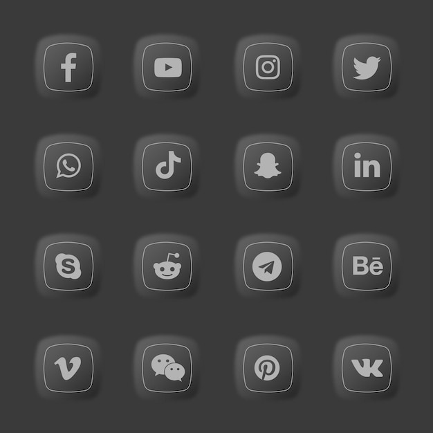 Paquete de colección de iconos y logotipos 3d de redes sociales
