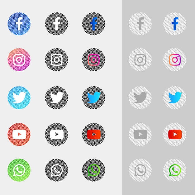 paquete de colección de iconos de redes sociales