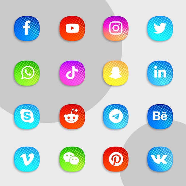Paquete de colección de iconos de redes sociales