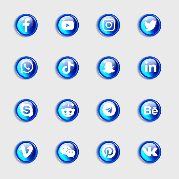 Paquete de colección de iconos de redes sociales