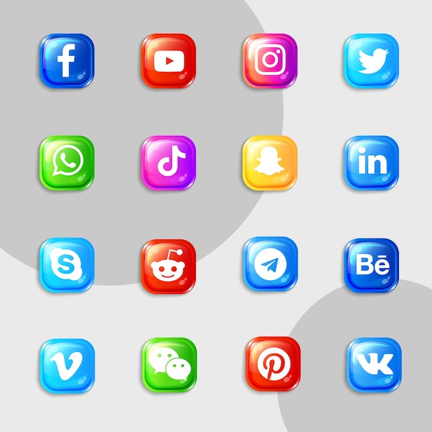 Paquete de colección de iconos de redes sociales