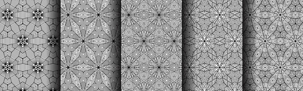 Paquete de colección de líneas de patrones geométricos en blanco y negro moderno