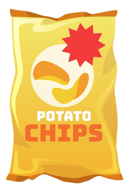 Paquete de comida chatarra salada Envoltura de papas fritas