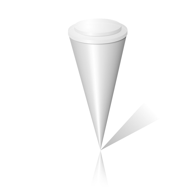 Vector paquete de cono de helado en blanco