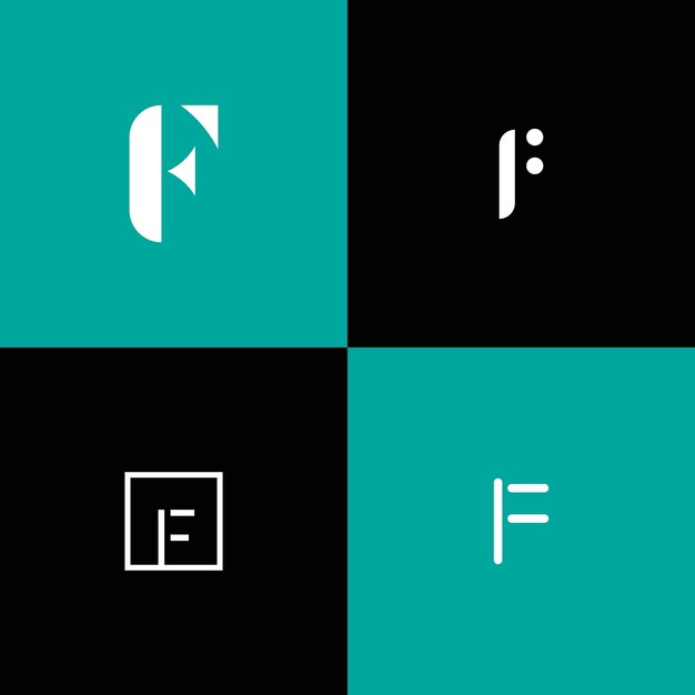 Paquete creativo de logotipo de letra f