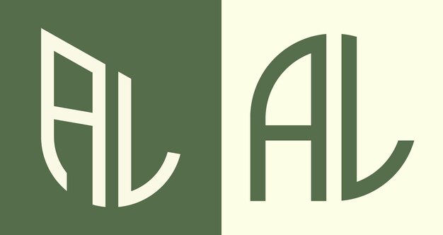Paquete creativo simple de diseños de logotipos de letras iniciales AL
