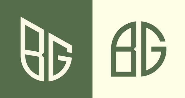 Paquete creativo simple de diseños de logotipos de letras iniciales BG