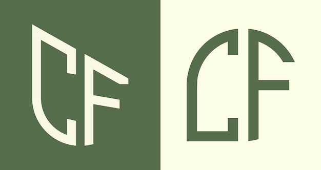 Paquete creativo simple de diseños de logotipos de letras iniciales CF
