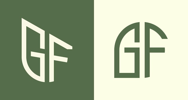 Paquete creativo simple de diseños de logotipos de letras iniciales GF