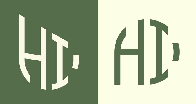 Paquete creativo simple de diseños de logotipos de letras iniciales HI