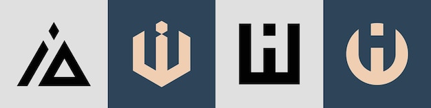 Paquete creativo simple de diseños de logotipos de letras iniciales I
