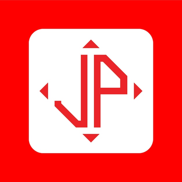 Paquete creativo simple de diseños de logotipos de letras iniciales JP
