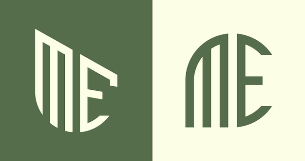 Paquete creativo simple de diseños de logotipos de letras iniciales ME