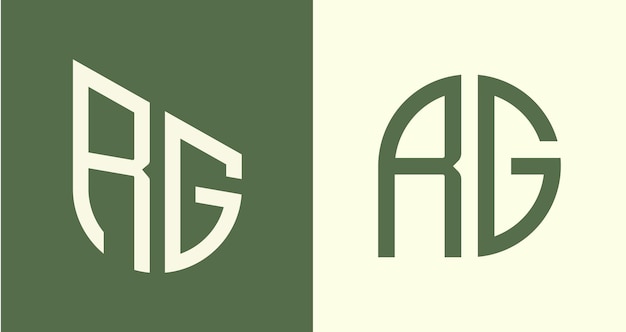 Vector paquete creativo simple de diseños de logotipos de letras iniciales rg