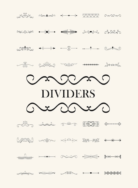 Paquete de cuarenta elegantes divisores y letras.