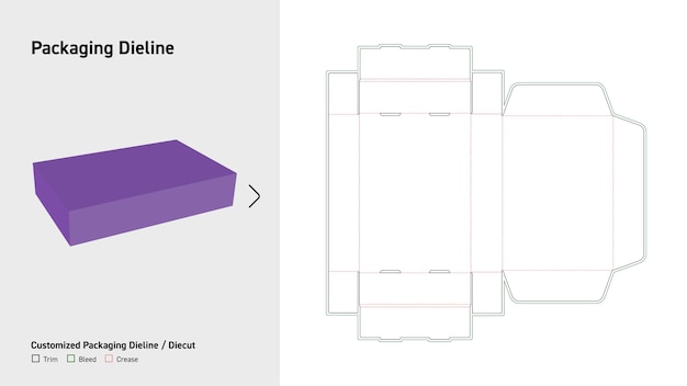 El paquete de Dieline de la caja de flip top de Mailer es Dieline