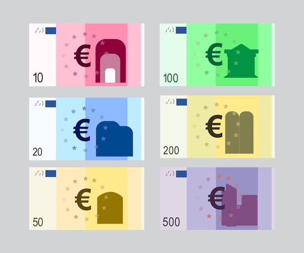 Vector paquete de dinero en euros